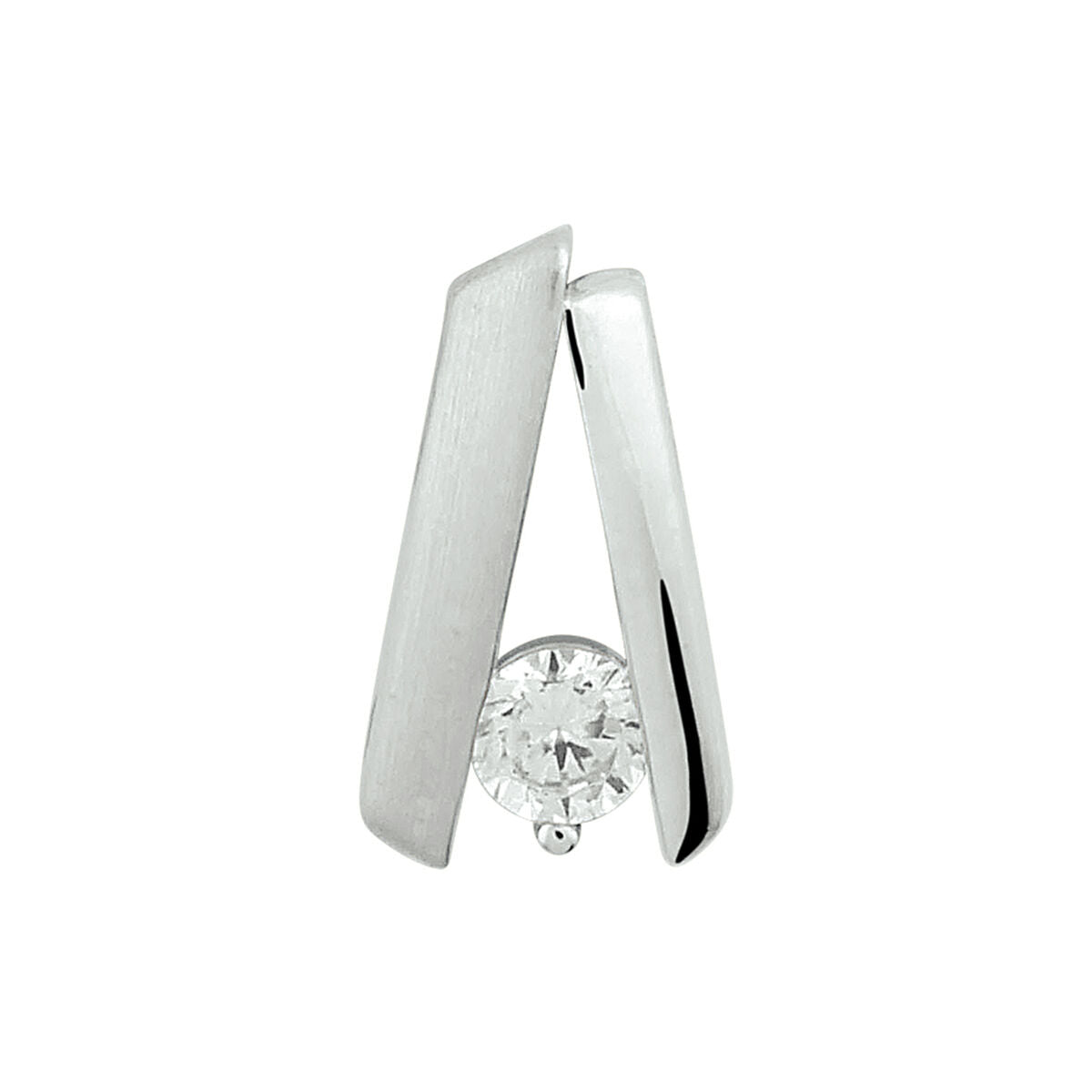 Anhänger Zirkonia Poly/Silber matt rhodiniert