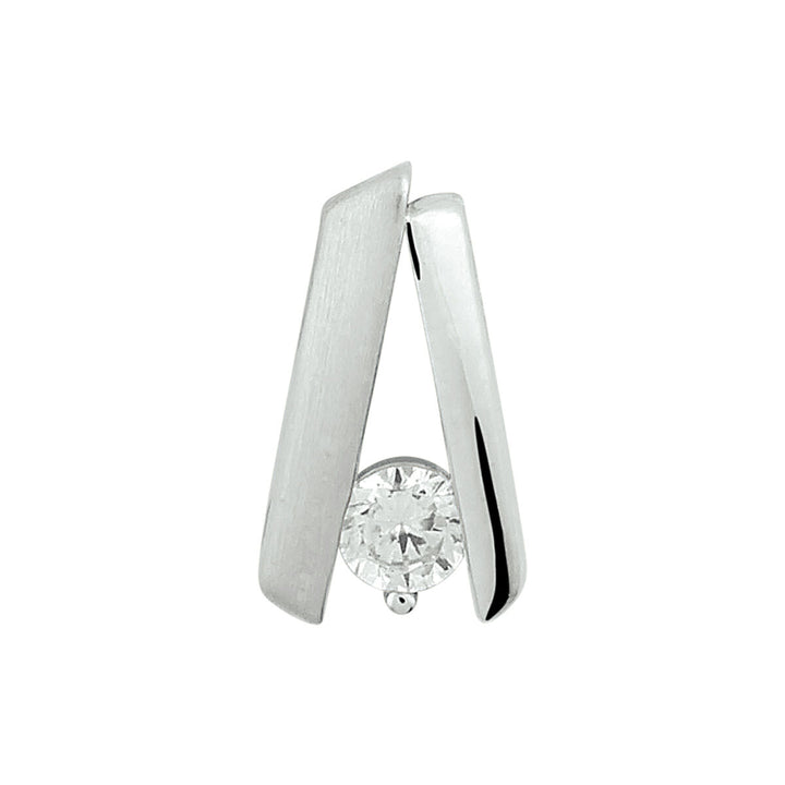 Anhänger Zirkonia Poly/Silber matt rhodiniert