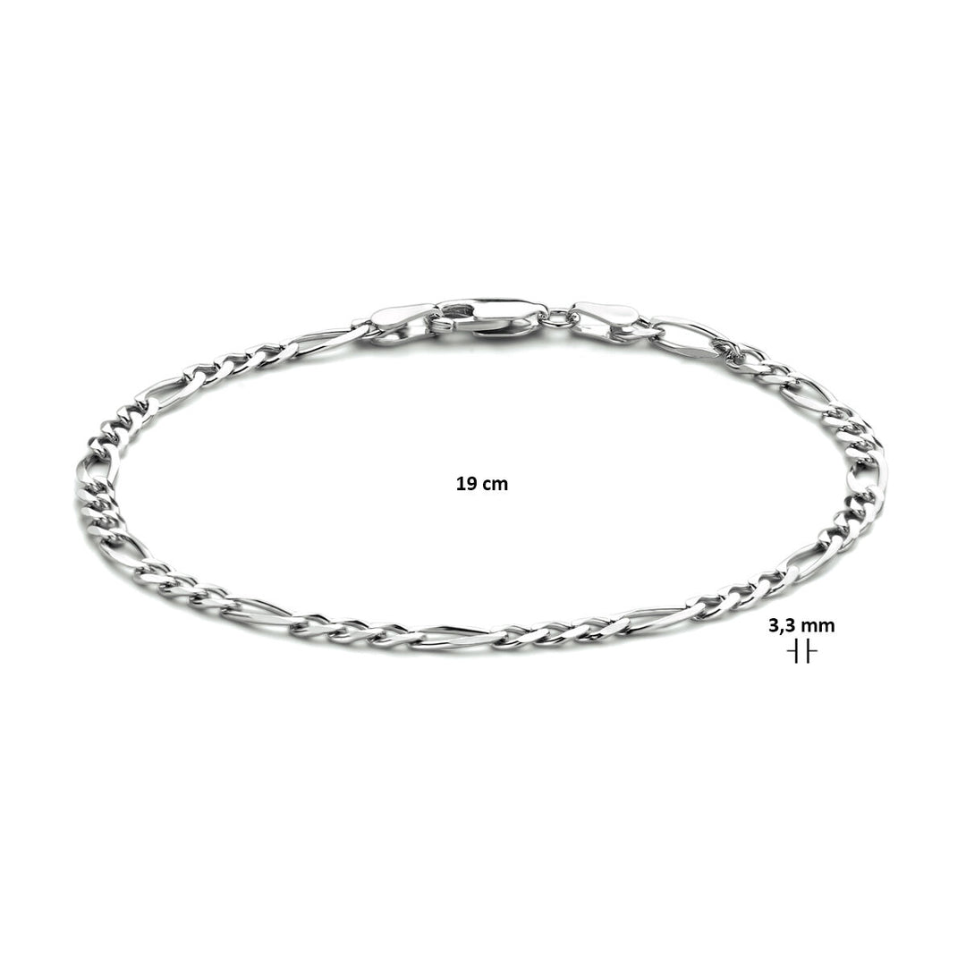 Figaro 3,3 mm Silber rhodiniert