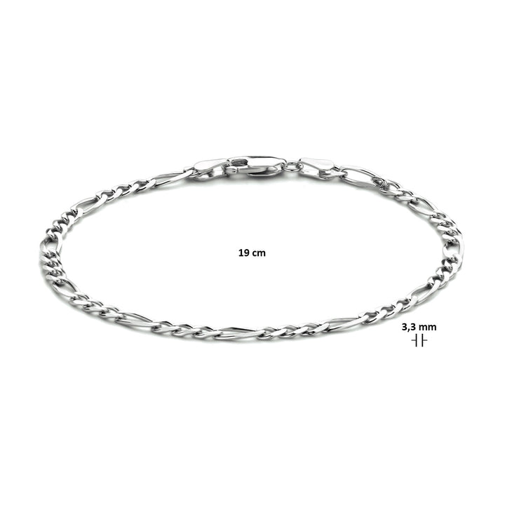Figaro 3,3 mm Silber rhodiniert