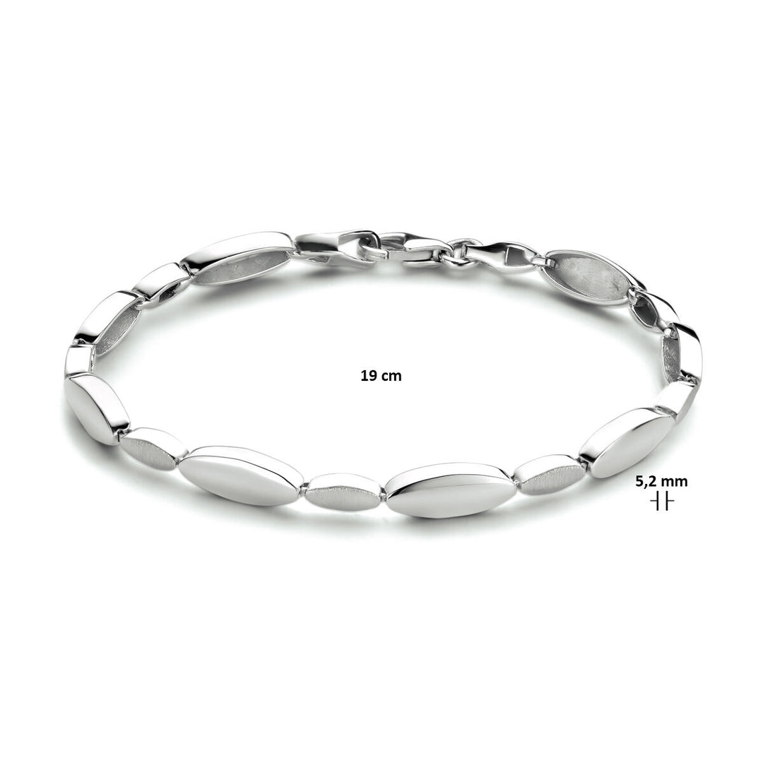 Armband 5,2 mm 19 cm Poly/Silber matt rhodiniert