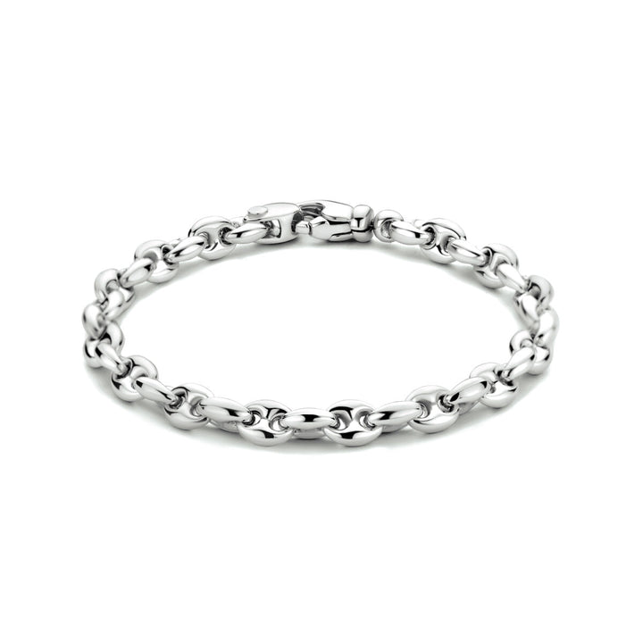 Armband Kaffeebohne 6,2 mm 19 cm Silber rhodiniert