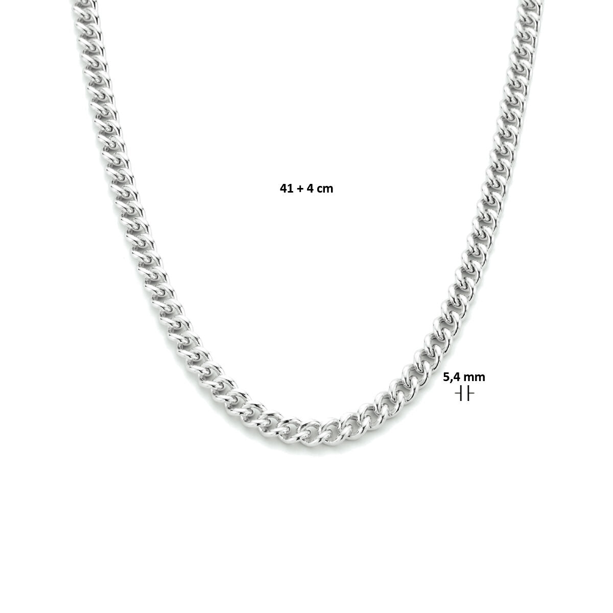 Gourmette 5,4 mm Silber rhodiniert