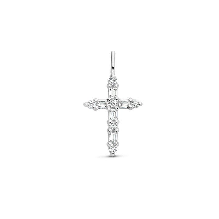 Anhänger Kreuz Zirkonia Silber rhodiniert