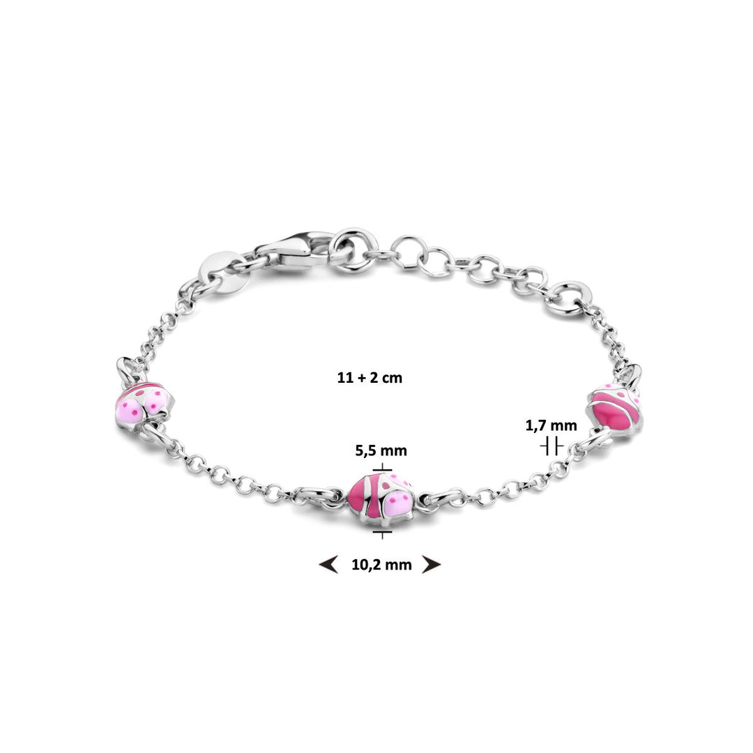 Armband Marienkäfer 11 + 2 cm Silber rhodiniert