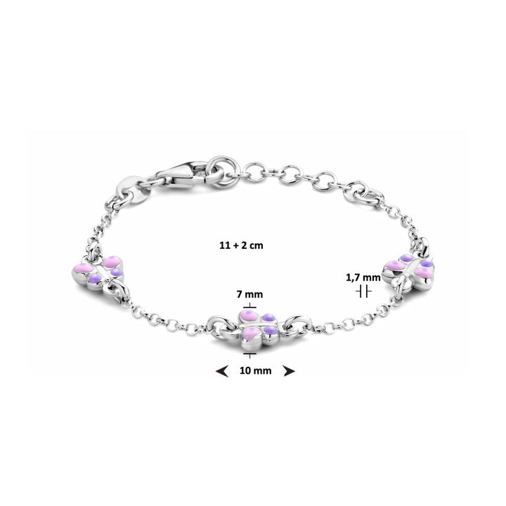 Armband Schmetterlinge 11 + 2 cm Silber rhodiniert