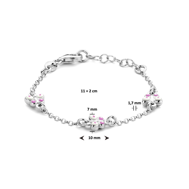 Armband Schmetterlinge 11 + 2 cm Silber rhodiniert