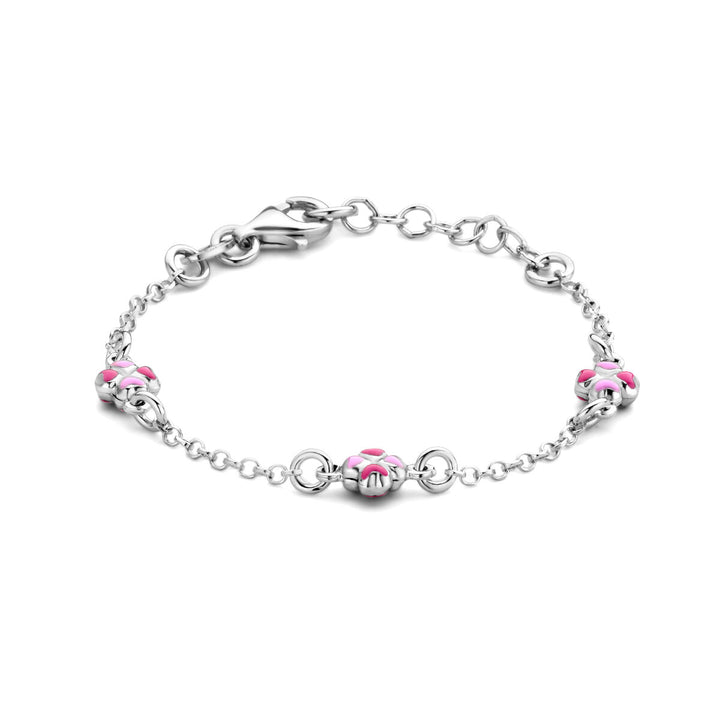 Armband Kleeblätter 11 + 2 cm Silber rhodiniert