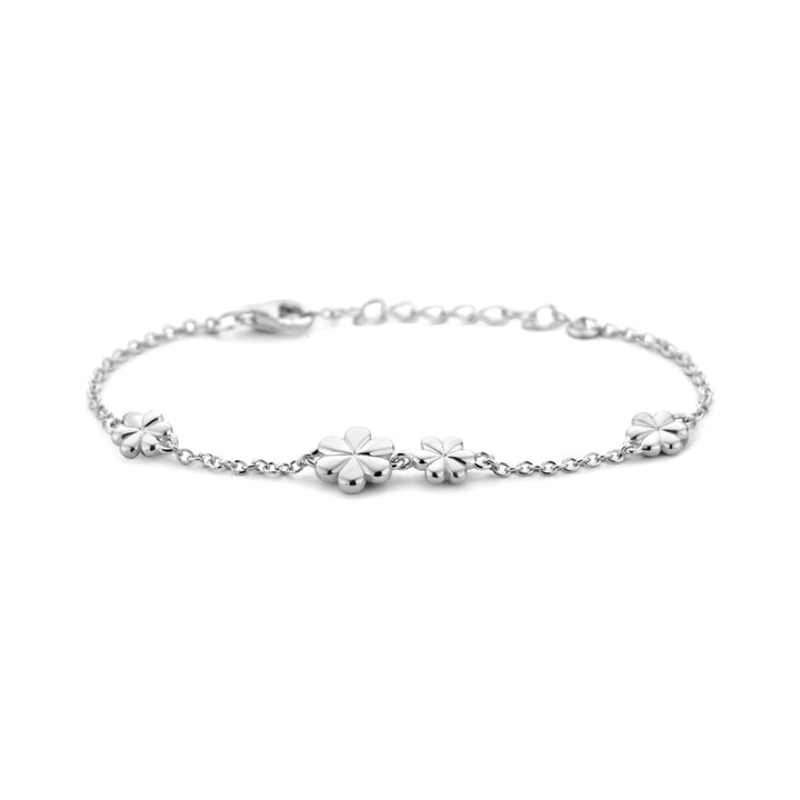 Armband Blumen 13 + 3 cm Silber rhodiniert
