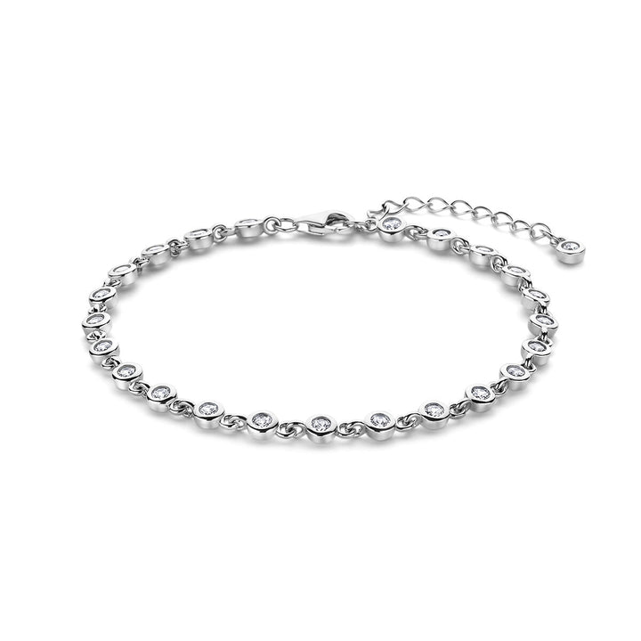 Armband Zirkonia 17 + 3 cm Silber rhodiniert