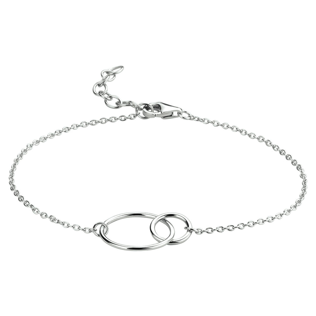 Armband Kreise 16 + 2,5 cm Silber rhodiniert