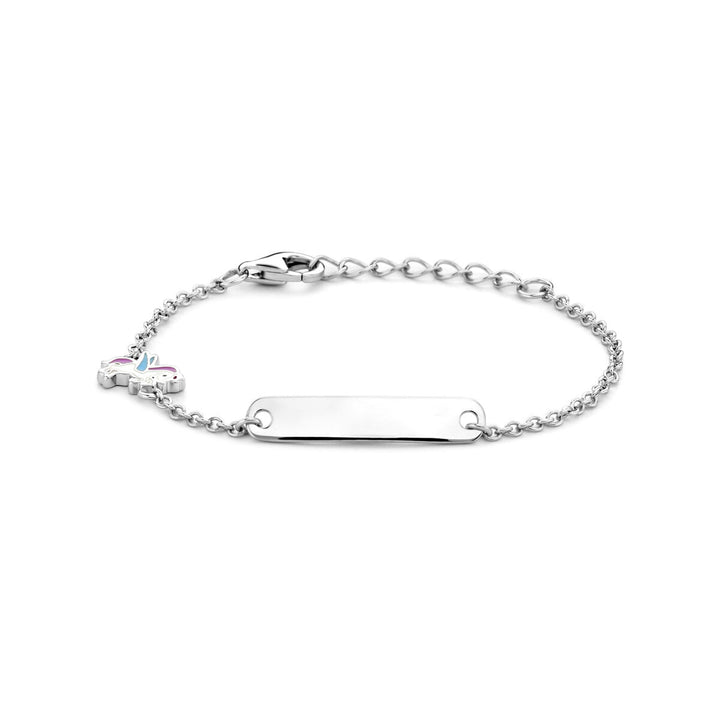 Gravurarmband Einhorn Plättchen 4,5 mm 11 + 2 cm Silber rhodiniert
