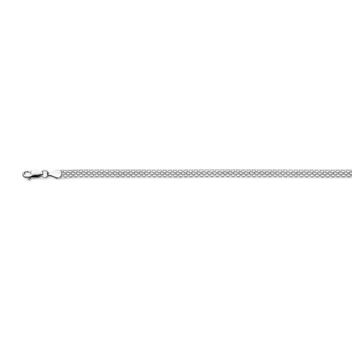 Doppel-Gourmette 4,8 mm Silber rhodiniert
