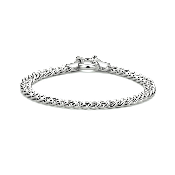 Armband Gourmet 5,8 mm 19 cm mit großem Karabinerverschluss Silber rhodiniert