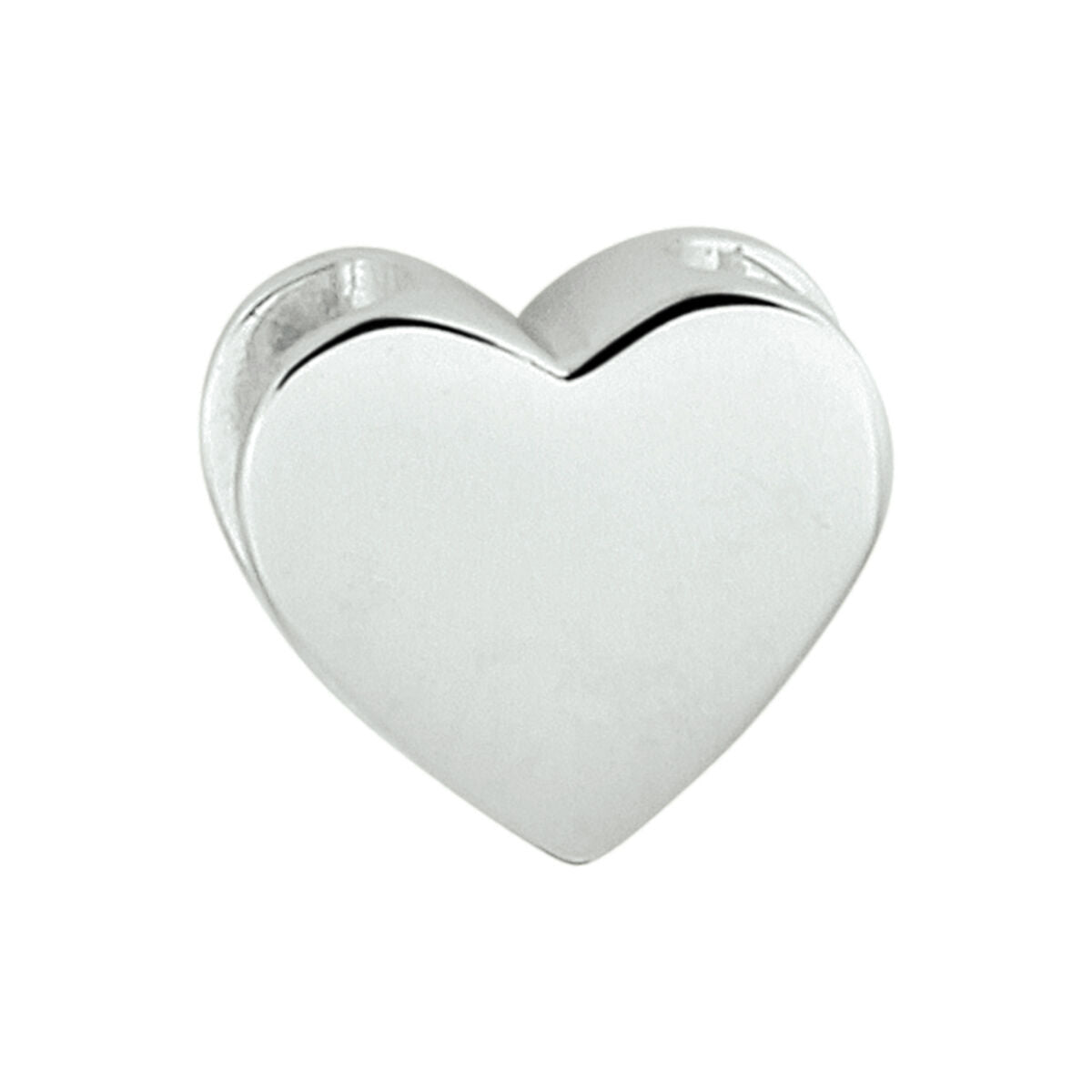 Hänger in Herzform aus rhodiniertem Silber mit glatter Oberfläche
