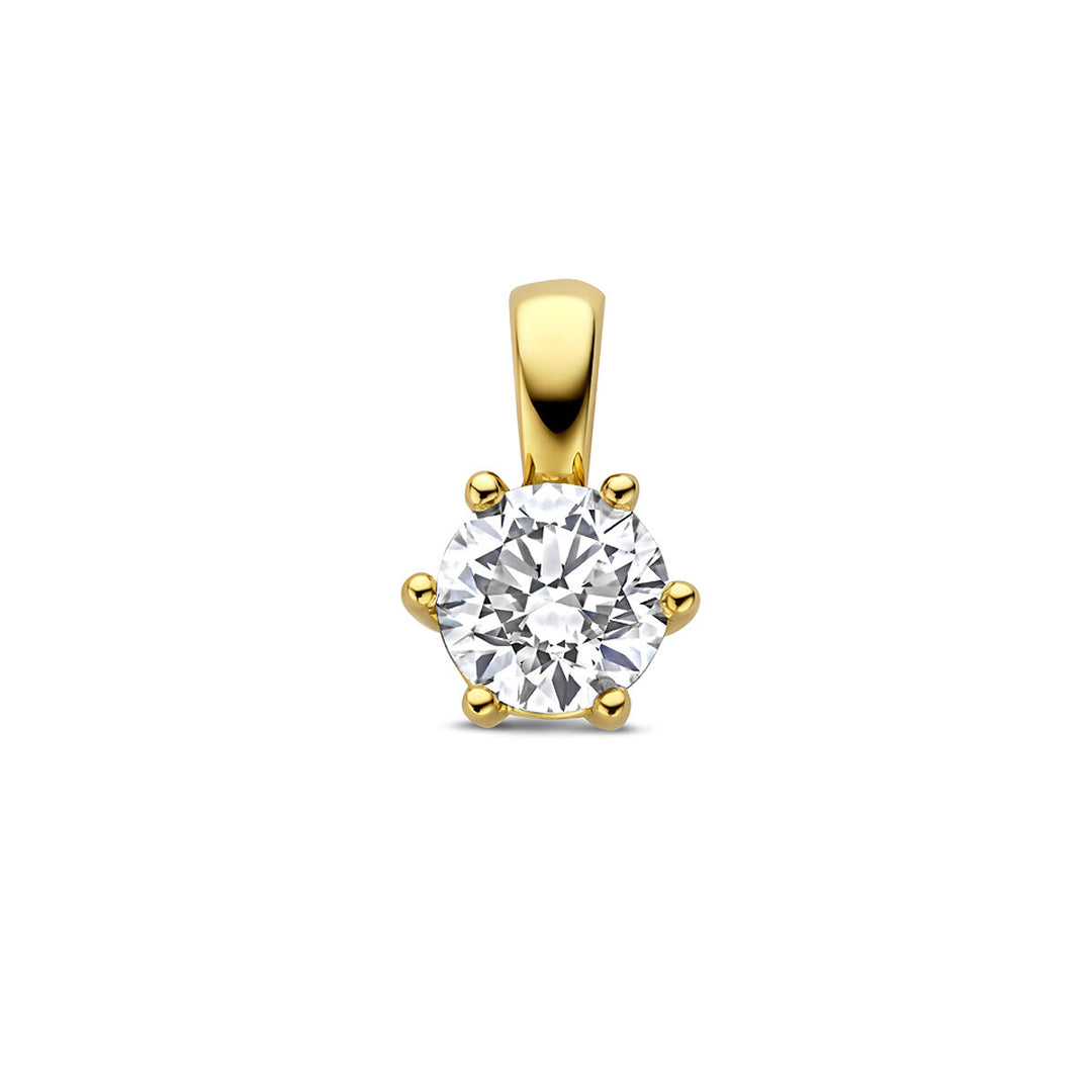 Gouden hanger met lab grown diamant – 14k geelgoud