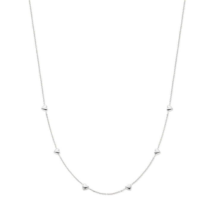 Halskette Herzen 41 + 4 cm Silber rhodiniert