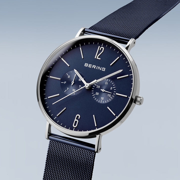 Bering Herrenuhr mit blauem Zifferblatt – 14240-303