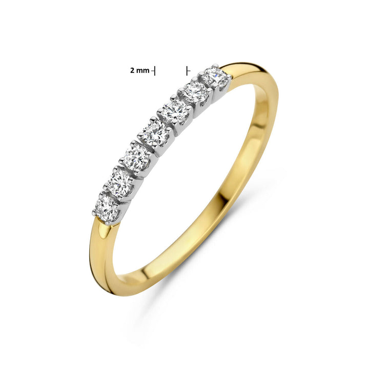 Memoirenring Diamant 0,21 ct H SI 14K Bicolor-Gold gelb/weiß
