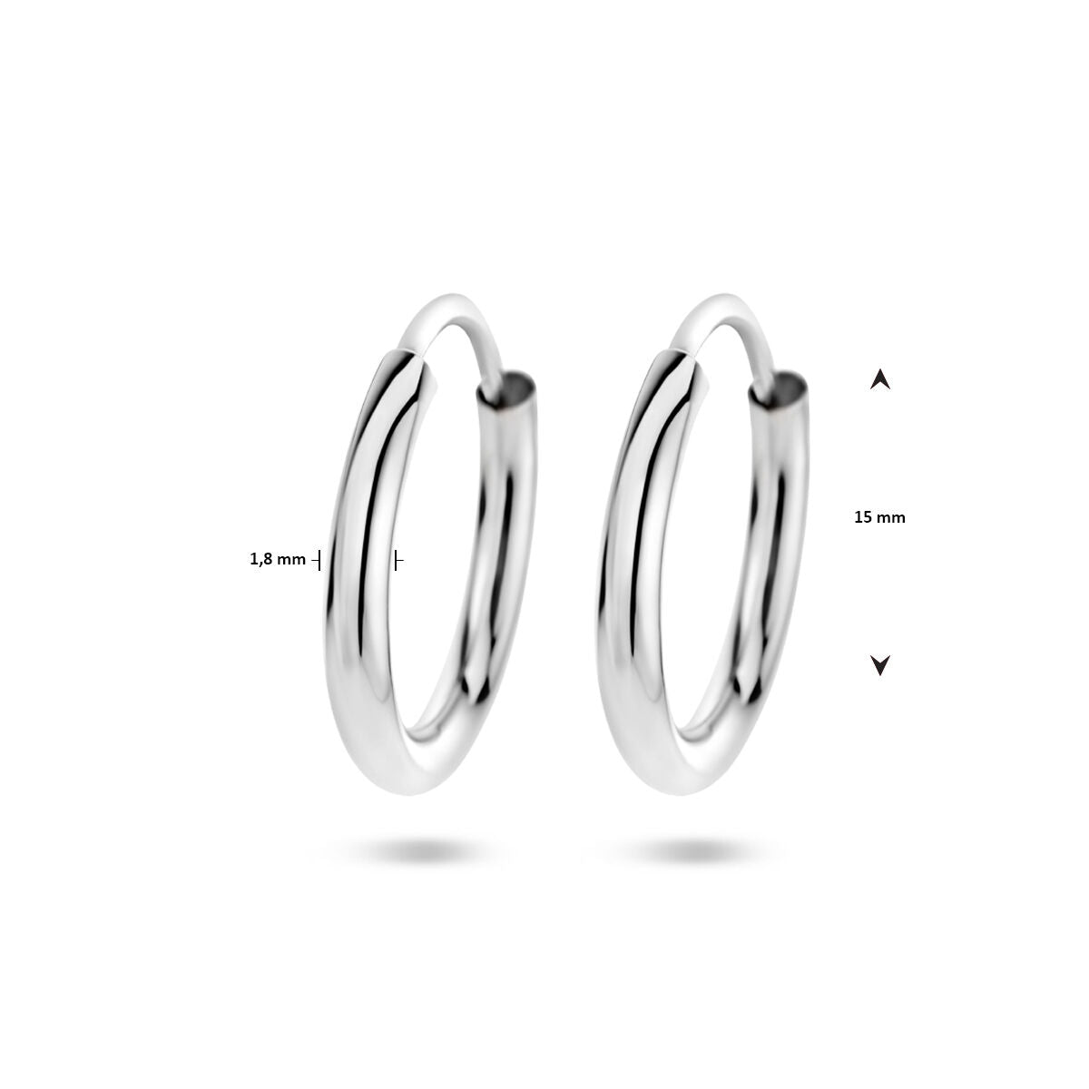 Ohrringe, Rundrohr, 1,8 mm