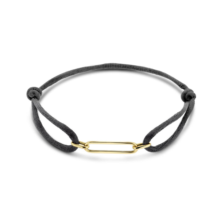 Armband satiniert 14K Gold mit Kautschuk/Nylon/Leder
