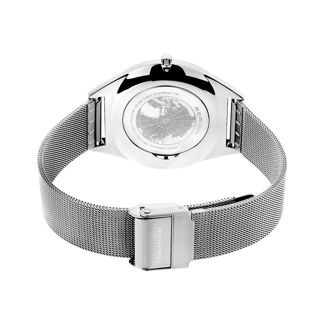 Bering Unisex-Uhr mit silbernem Zifferblatt – 17039-000 
