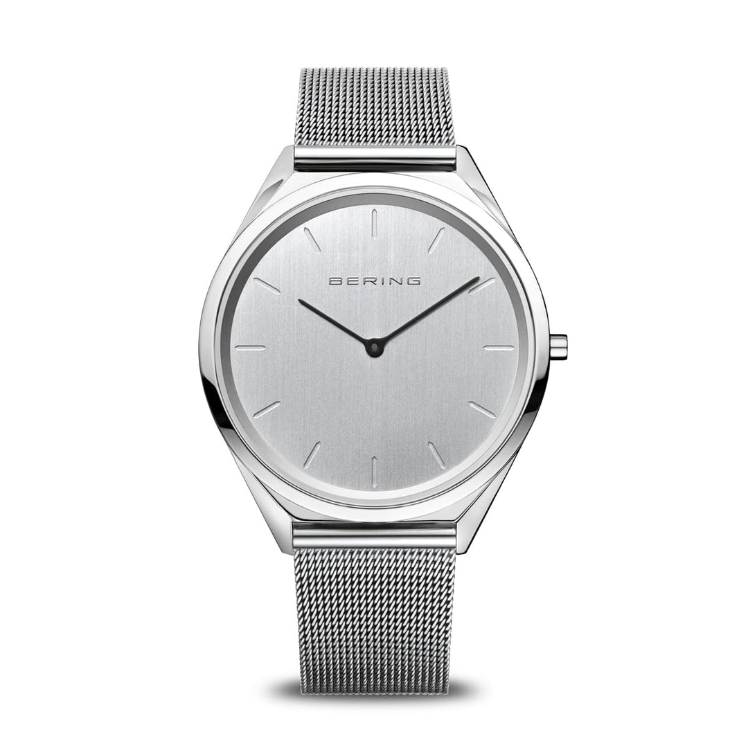 Bering Unisex-Uhr mit silbernem Zifferblatt – 17039-000 