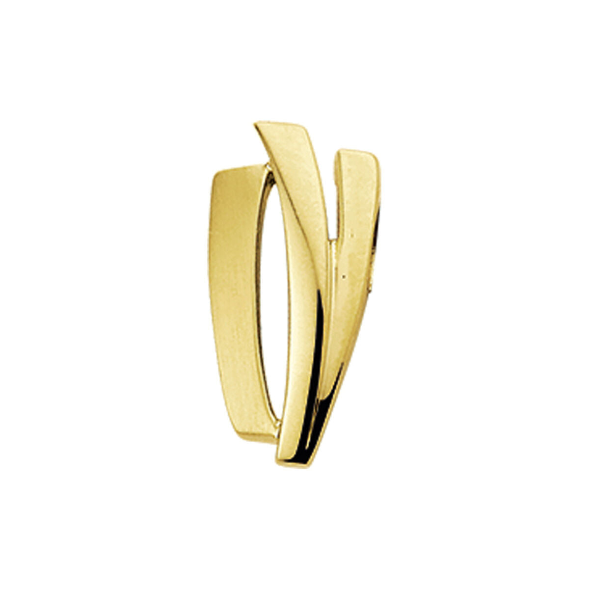 Hänger aus 14K Gelbgold mit polierter und matter Oberfläche in geschwungener Form