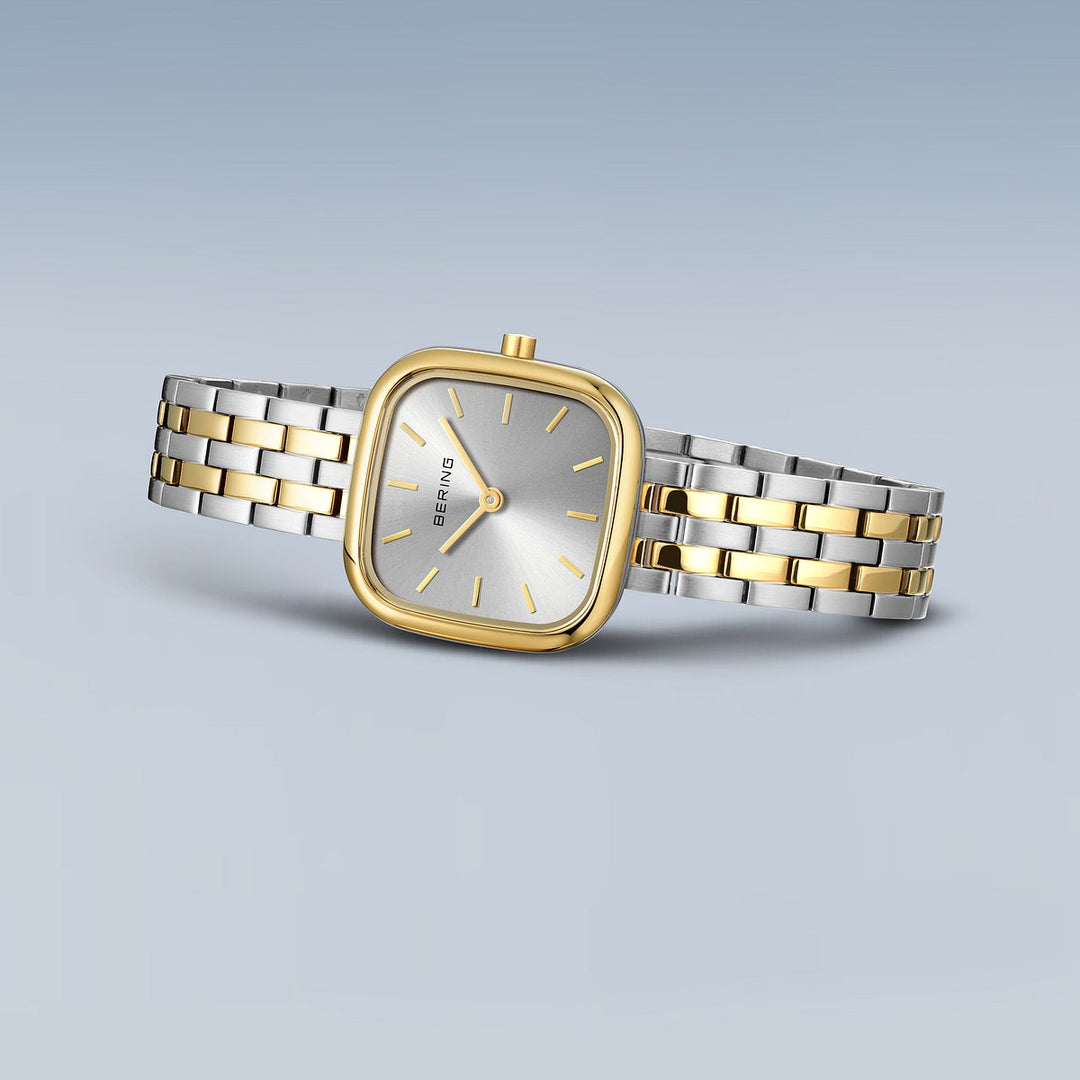 Bering dames horloge bicolor grijze wijzerplaat 17926-714
