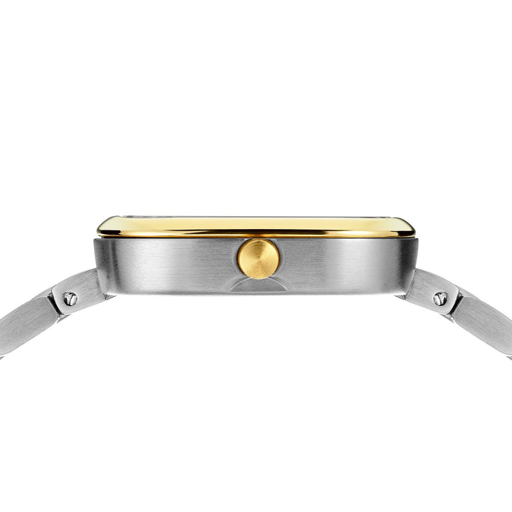 Bering dames horloge bicolor grijze wijzerplaat 17926-714