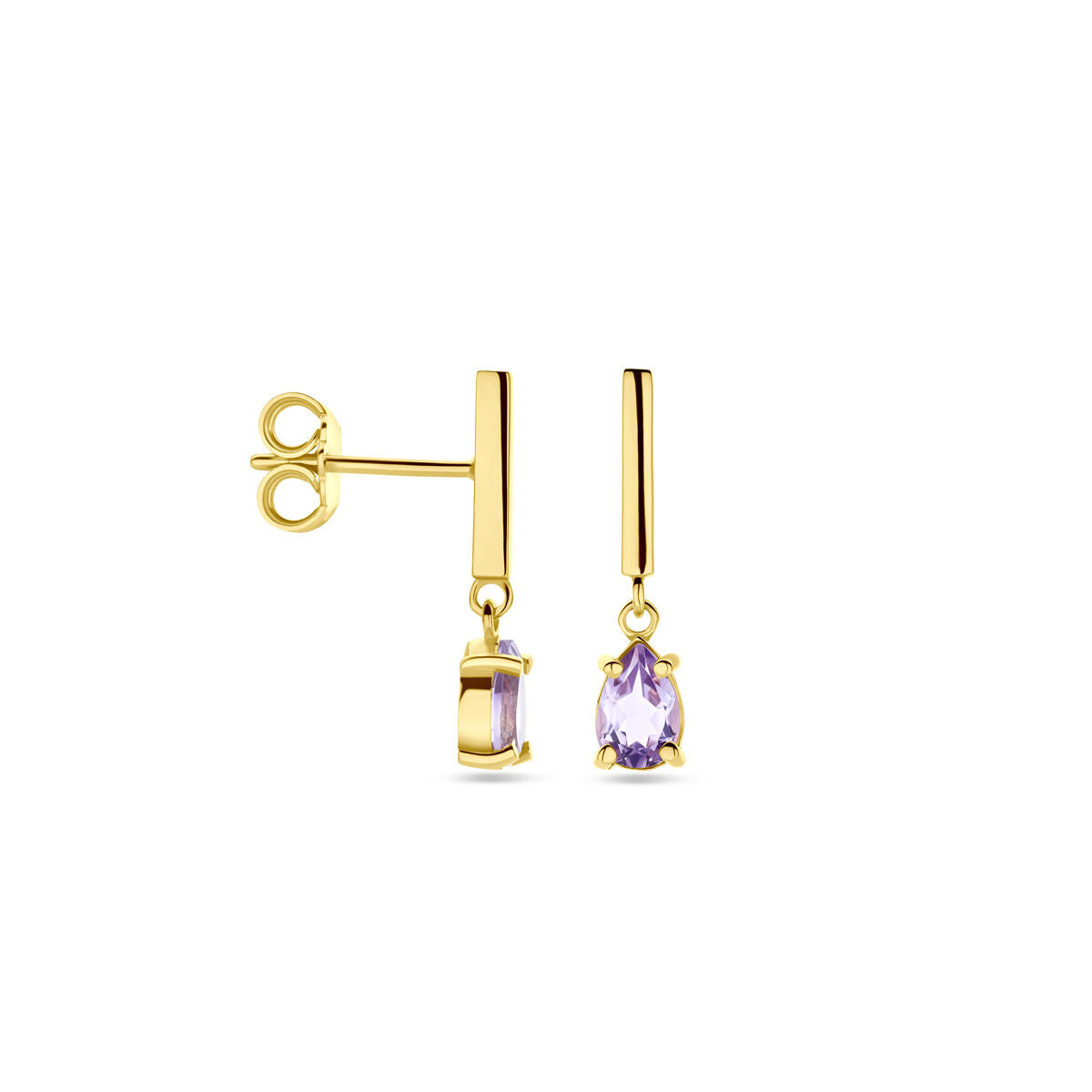 Ohrhänger Amethyst 19 mm 14K Gelbgold