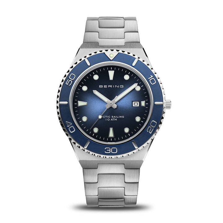 Bering Herrenuhr mit blauem Zifferblatt – 18940-707
