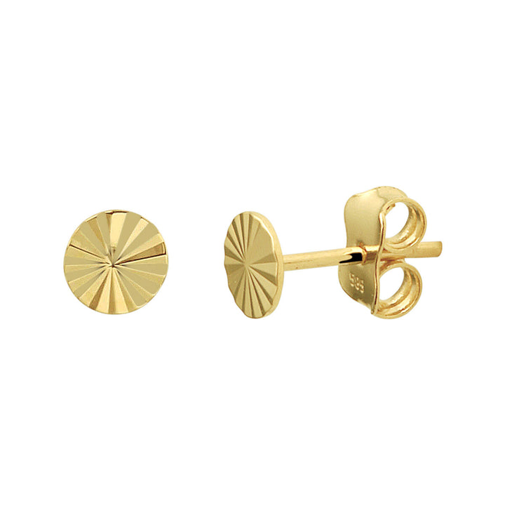 Ohrstecker rund diamantiert 14K Gelbgold