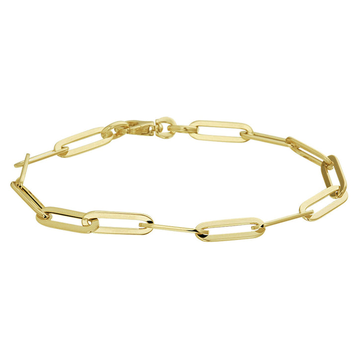 Goldarmband Damen Büroklammer Flachrohr 14K
