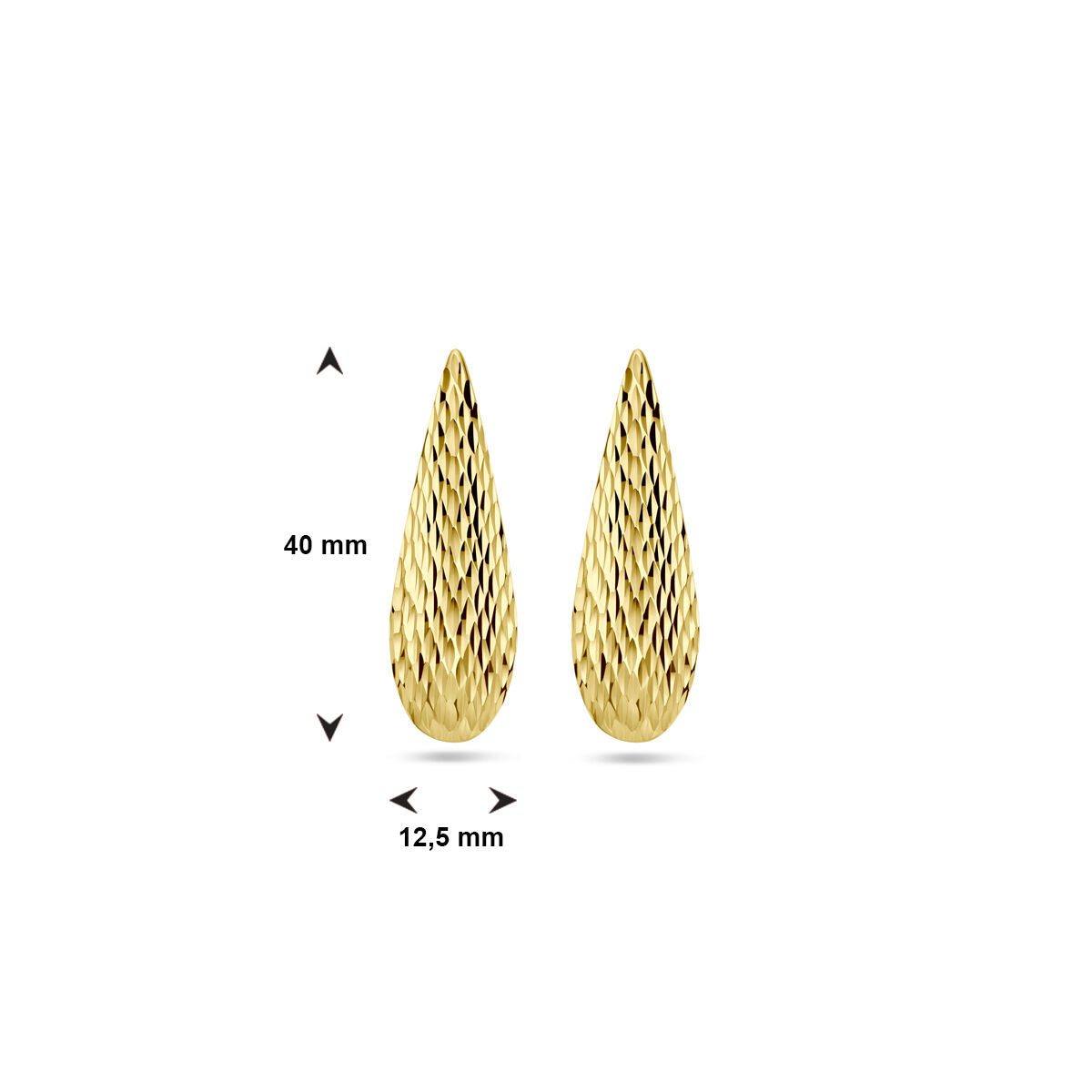 Ohrstecker Tropfen 1 Mikron Silber vergoldet (gelb)