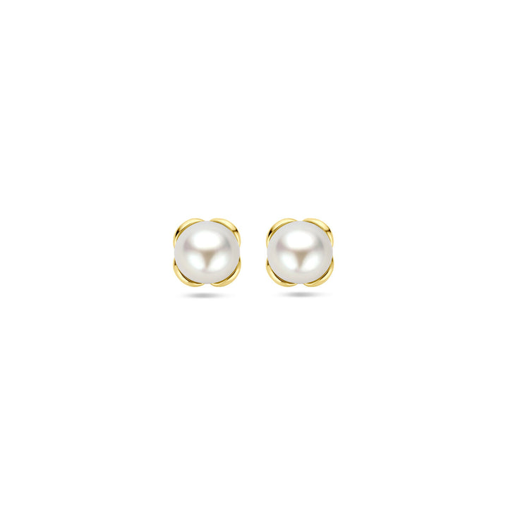 Ohrstecker Blumenperle 14K Gelbgold