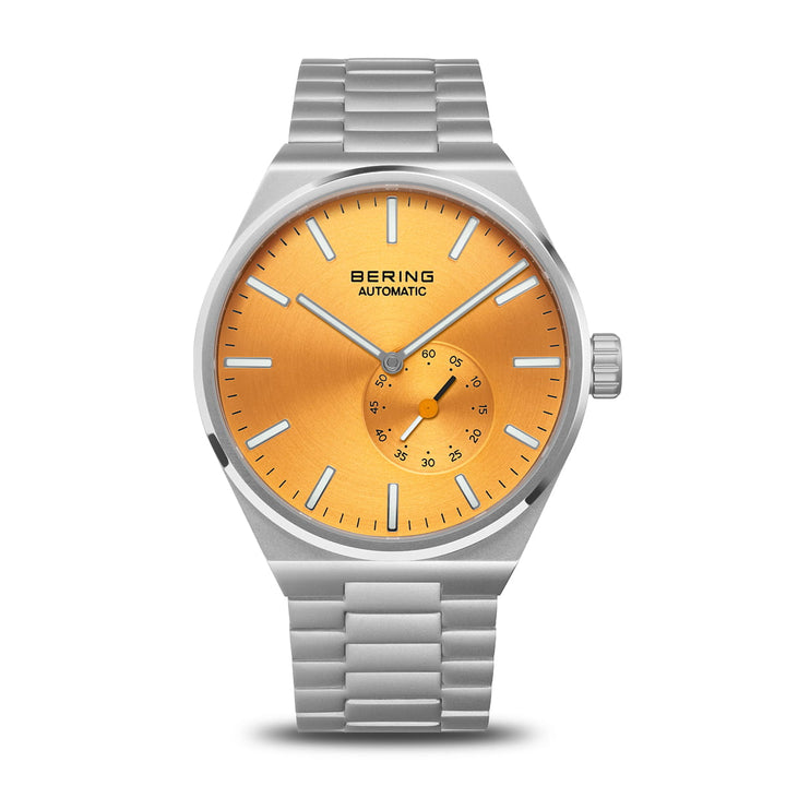Bering Herrenuhr mit orangefarbenem Zifferblatt – 19441-701