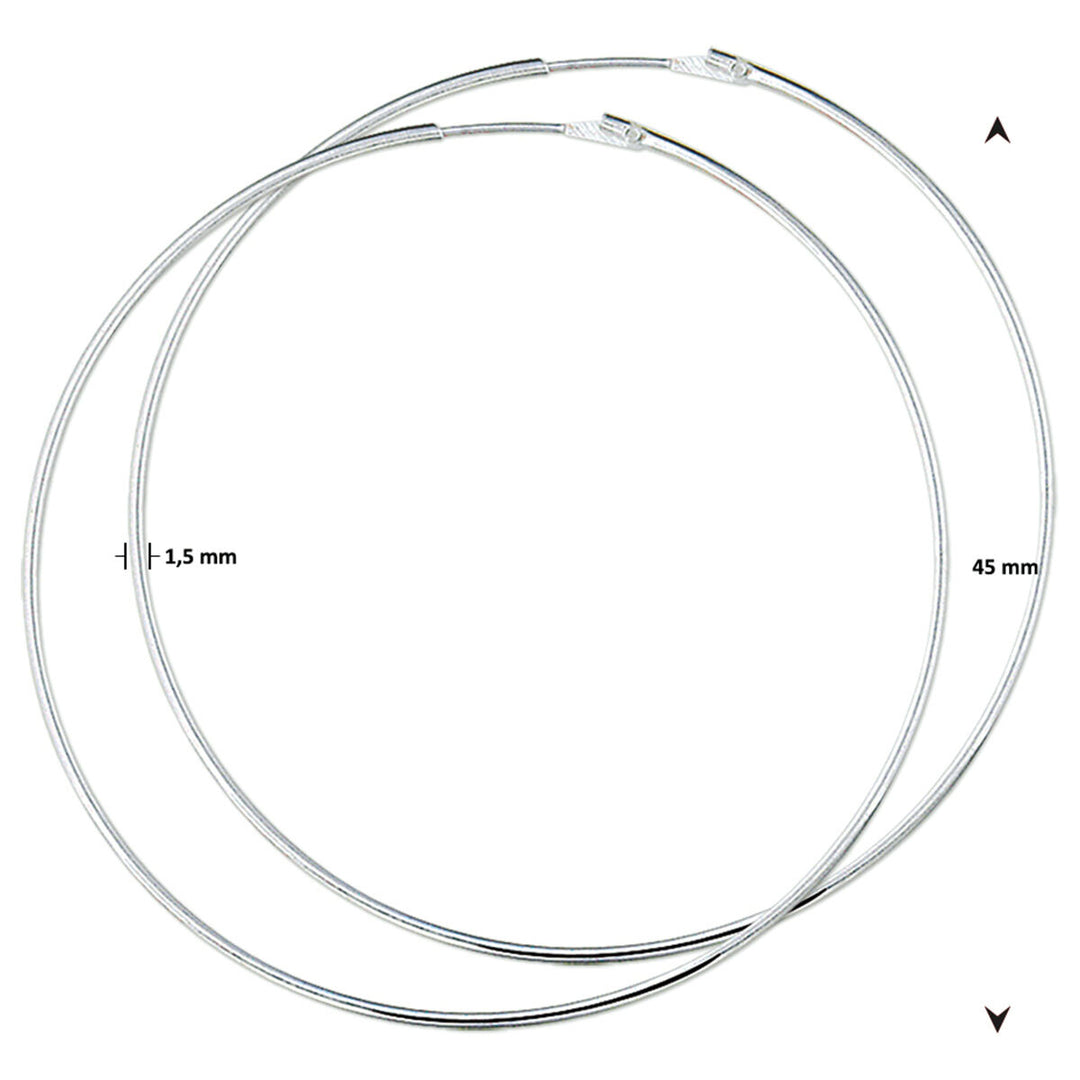 Ohrringe 1,5 mm Rundrohr silberweiß