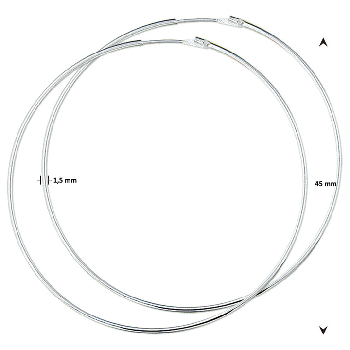 Ohrringe 1,5 mm Rundrohr silberweiß