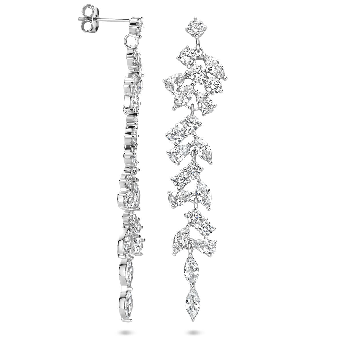 Ohrhänger Zirkonia 60 mm silber rhodiniert