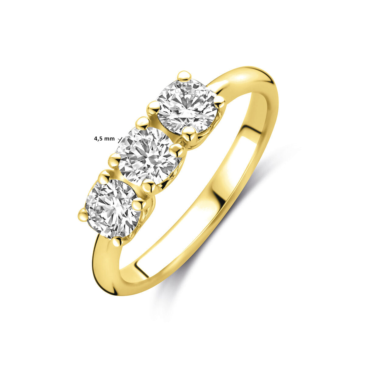 Damenring aus 14k Gelbgold mit 0.90ct laborgezüchtetem Diamanten