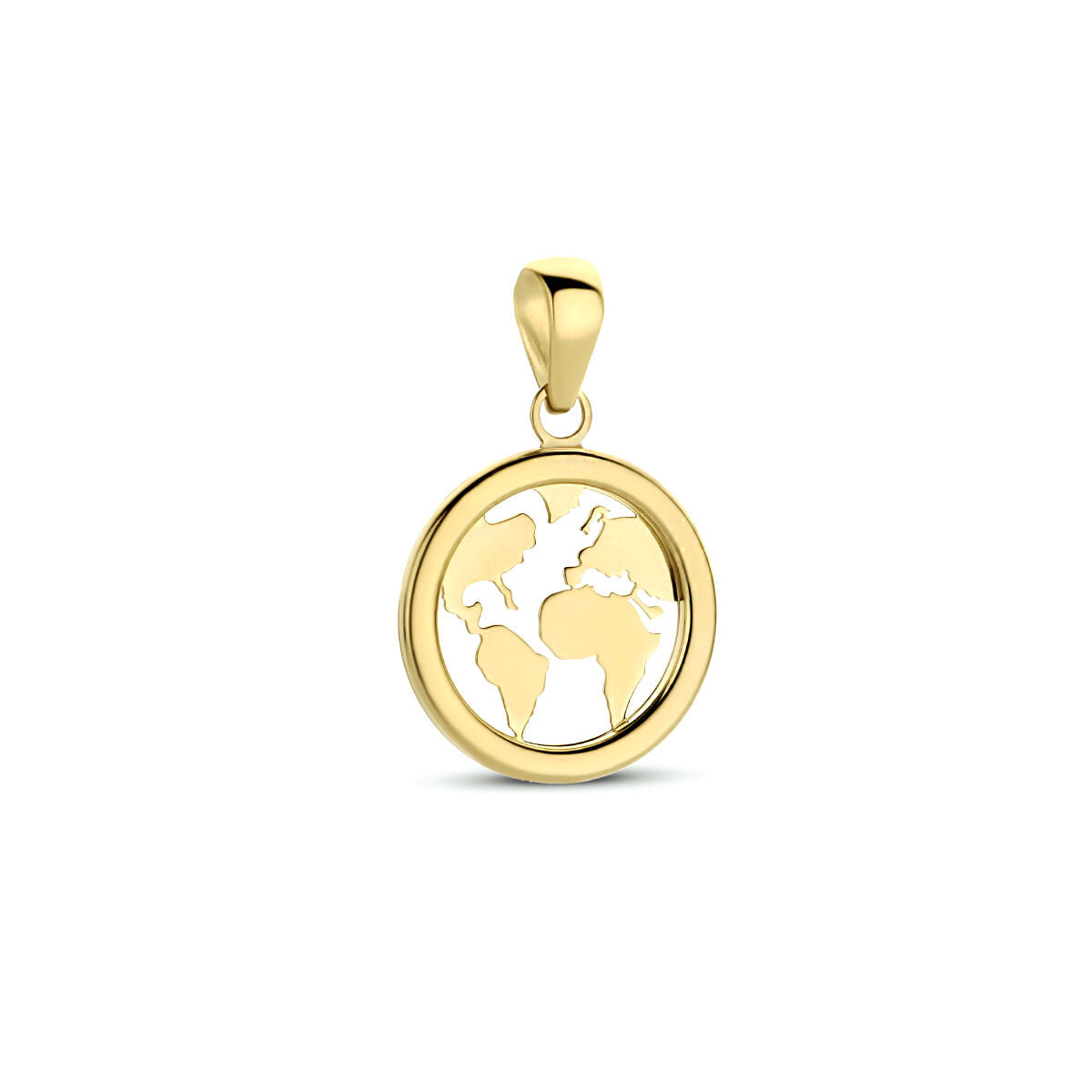 Hänger in 14K Gelbgold mit Weltkugel-Design und offenem Rahmen