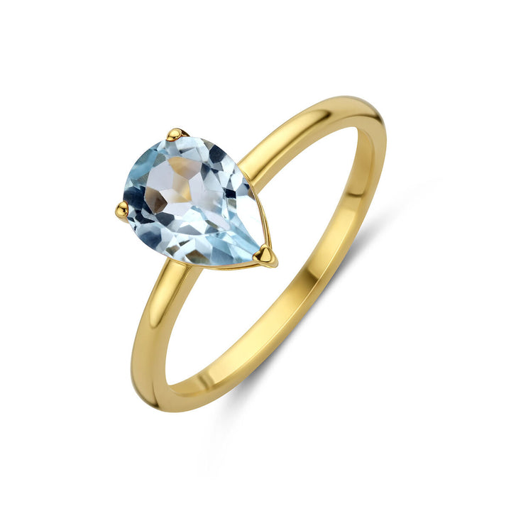 Ring Blautopas 14K Gelbgold