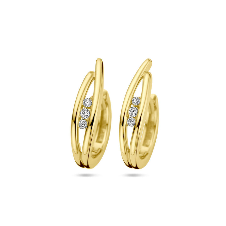 Ohrhänger Diamant 0,10 ct (2x 0,05 ct) H SI 14K Gelbgold