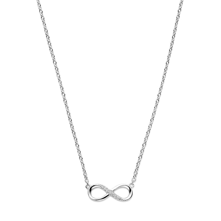 Silberkette Damen Infinity Zirkonia rhodiniert
