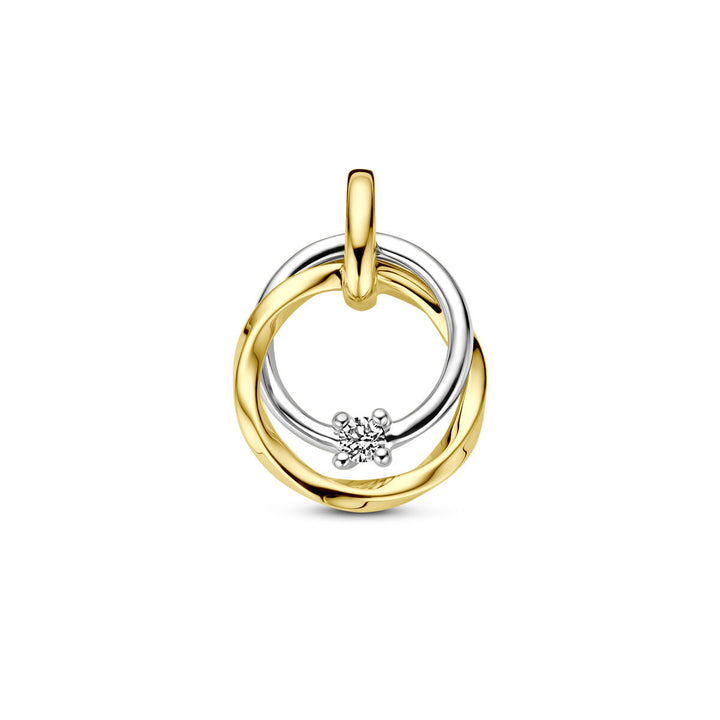 Anhänger Diamant 0,03 ct h si 14K Bicolor-Gold gelb/weiß