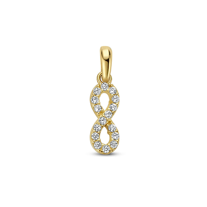 Anhänger Infinity Zirkonia 14K Gelbgold