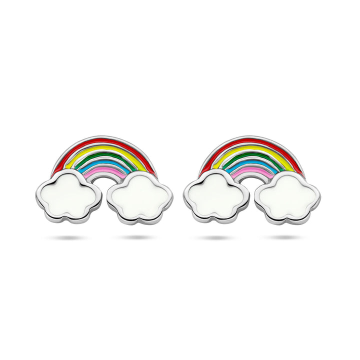 Ohrstecker Regenbogen Silber rhodiniert