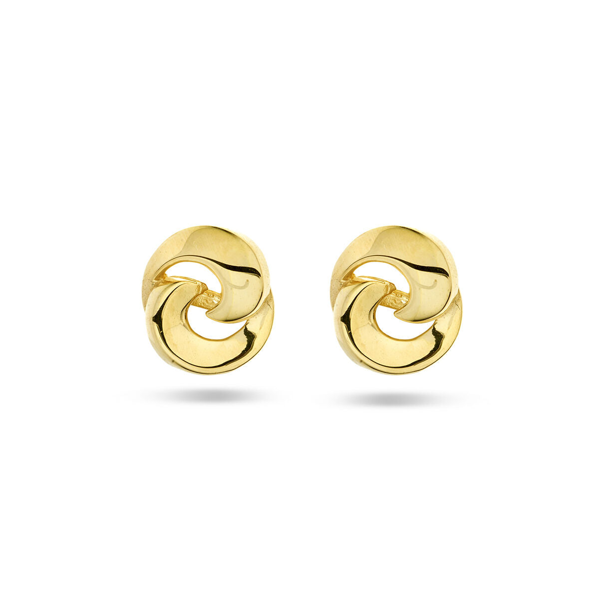 Ohrstecker aus 14 Karat Gelbgold mit geschwungenem, modernem Design