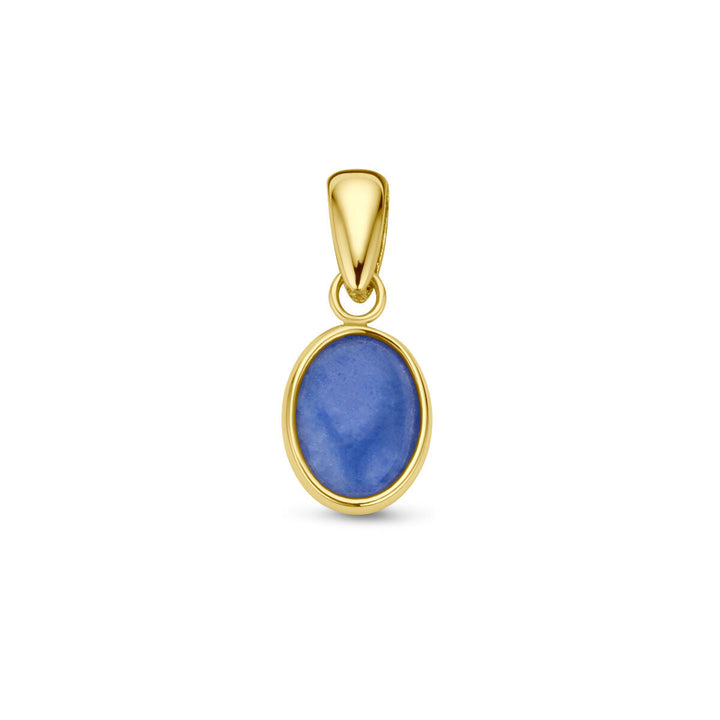 Anhänger blauer Quarz 14K Gelbgold